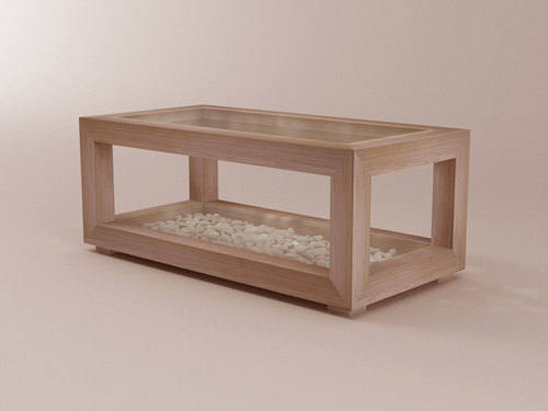 Table basse double plateau avec réceptacle TA-091